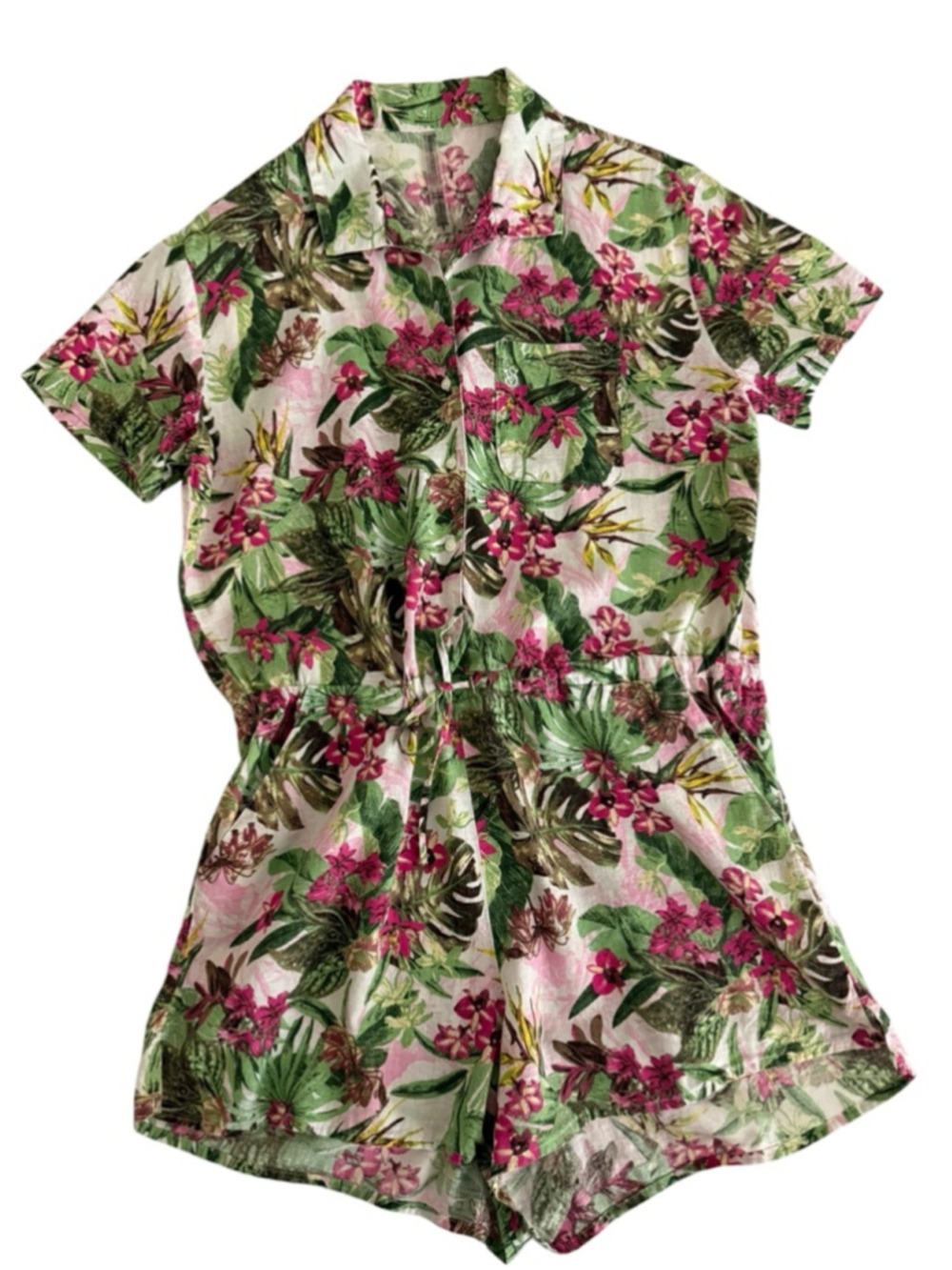 Victoria's Secret Tropical Floral Short Sleeve Romper Size Small